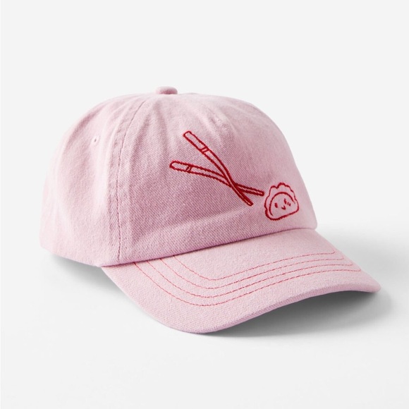 Cotton On Kids Girls Sports Club Baseball Cap Hat Adjustable Pink Gyoza Dumpling - Picture 6 of 7